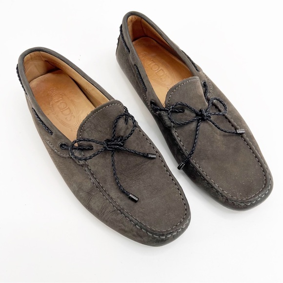 Tods Men’s Gommino Brown Leather Driving Shoe Size 6.5